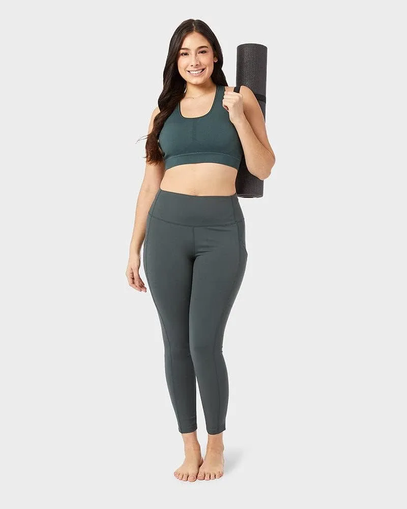 32 Degrees Womens High Waist Yoga Pants with Pockets | Workout Athletic Leggings