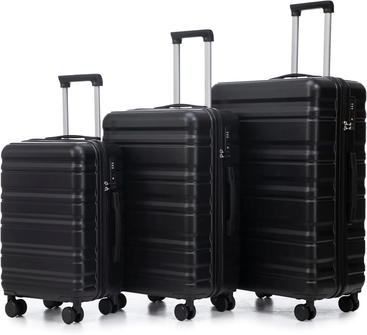 ABS Spinner Wheel Luggage - Carry-On Suitcase with TSA Lock, Durable & Waterproof, Large Capacity, Ergonomic Handle, Black