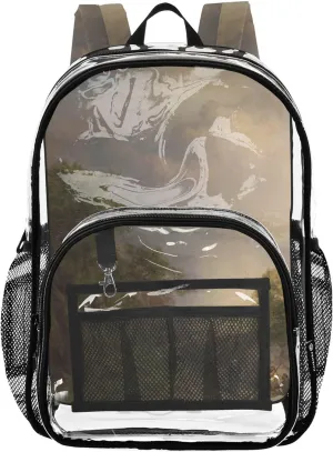 Aegean Sea Frederic Edwin Church Women Clear Backpack Cute Girls Backpack for Kids Plastic See through Bookbag