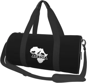 Africa Map Convertible Garment Bag with Shoulder Strap, Carry on Garment Duffel Bag for Men Women - Rolling Foldable for Travel Luggage Bags (Black)