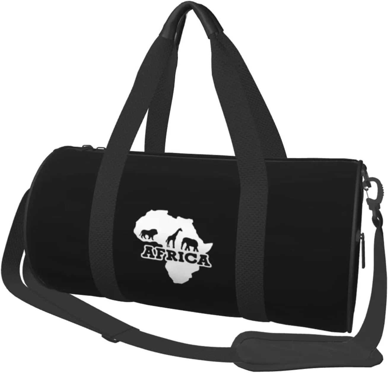 Africa Map Convertible Garment Bag with Shoulder Strap, Carry on Garment Duffel Bag for Men Women - Rolling Foldable for Travel Luggage Bags (Black)