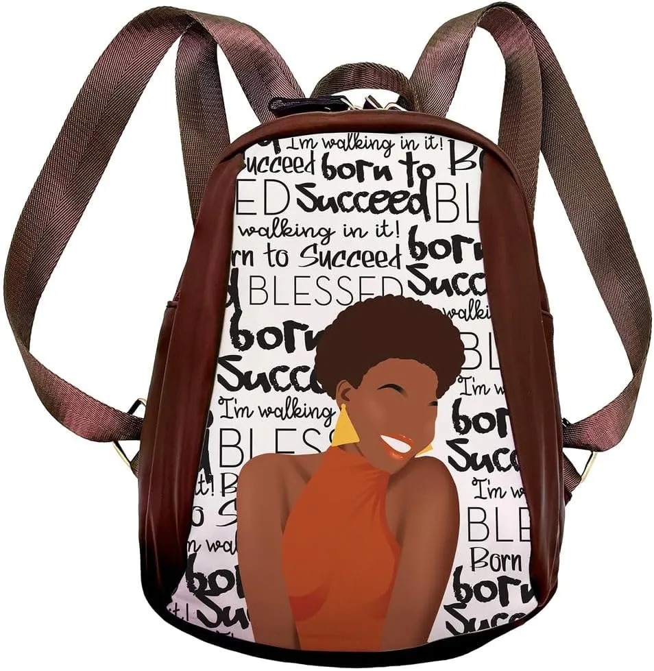 African American Expressions Born to Succeed Backpack Set - Includes Backpack, Pouch, and Card Holder - Perfect for Travelers - BPS01