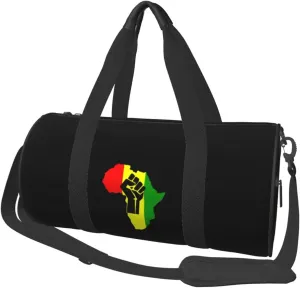 African Black Power Convertible Garment Bag with Shoulder Strap, Carry on Garment Duffel Bag for Men Women - Rolling Foldable for Travel Luggage Bags (Black)
