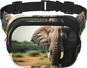 African Elephant print Fashion Waist Packs Crossbody Belt Bag Fanny Pack for Women Crossbody for Traveling Running