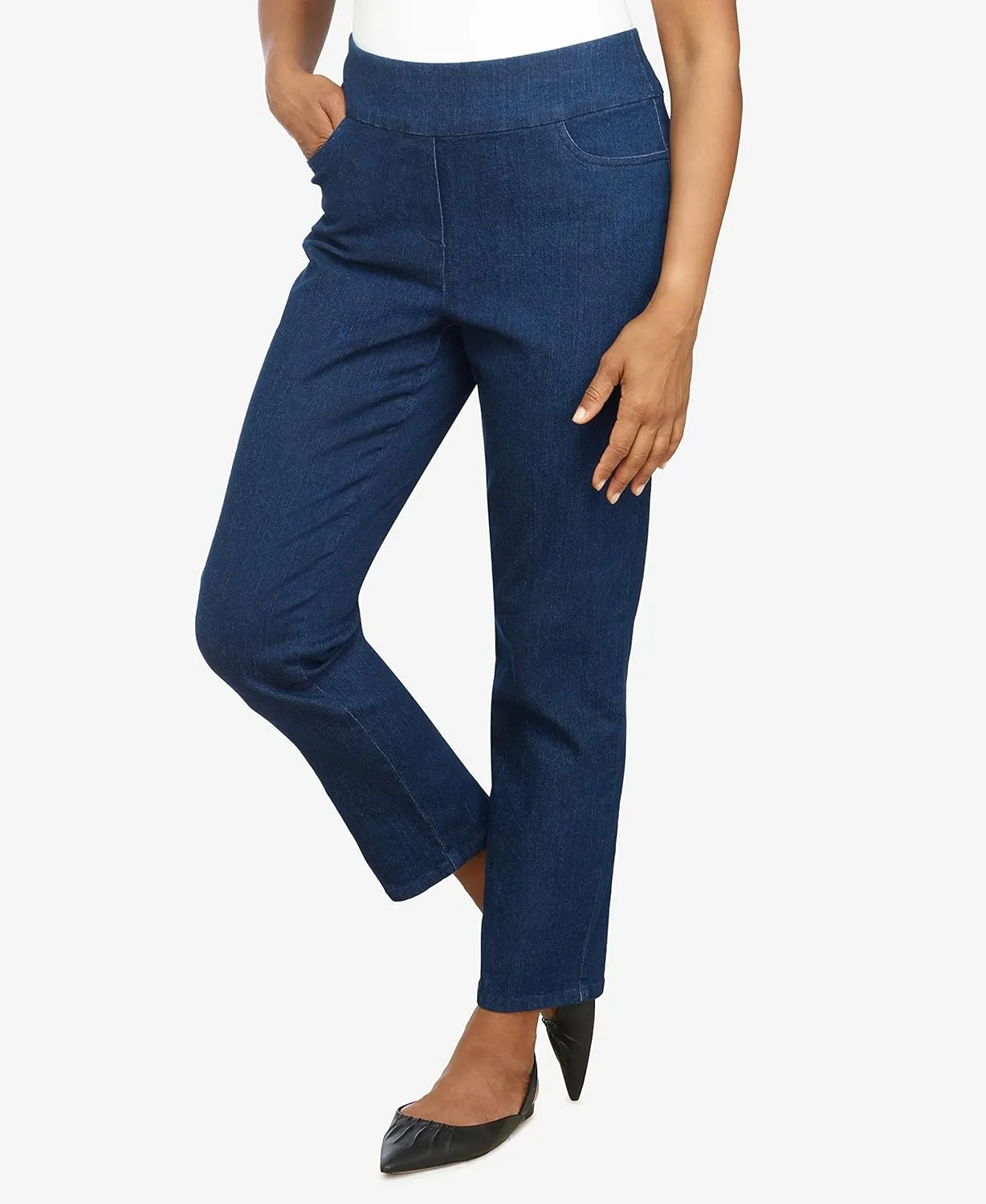 Alfred Dunner Womens Super Stretch Mid-Rise Average Length Pant