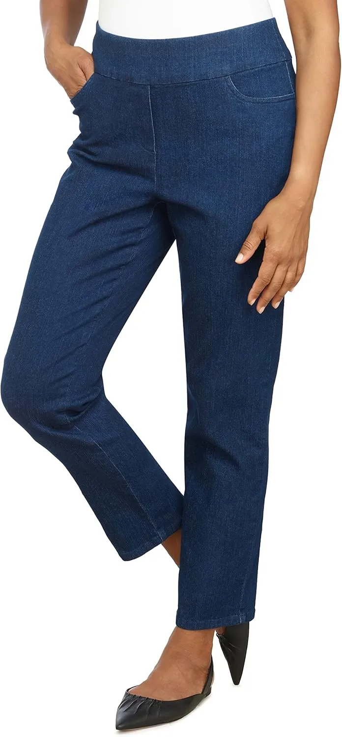 Alfred Dunner Womens Super Stretch Mid-Rise Average Length Pant