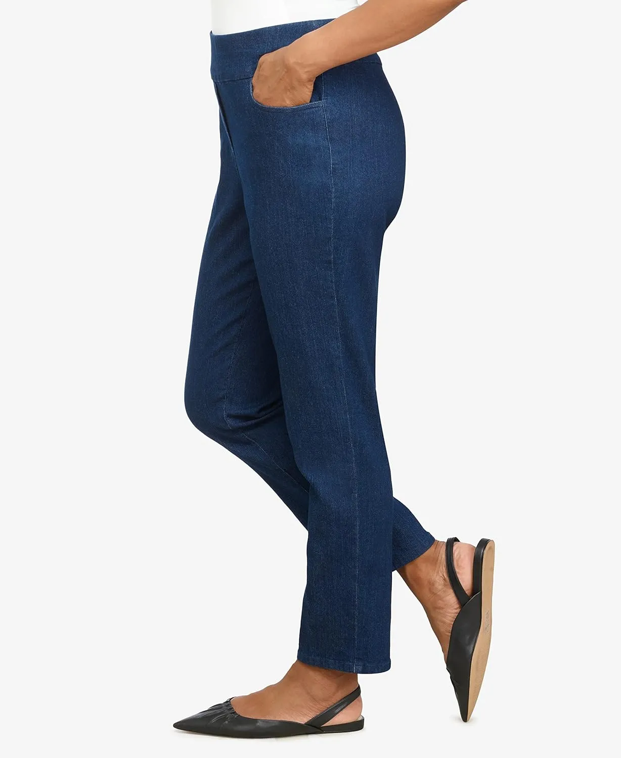 Alfred Dunner Womens Super Stretch Mid-Rise Average Length Pant