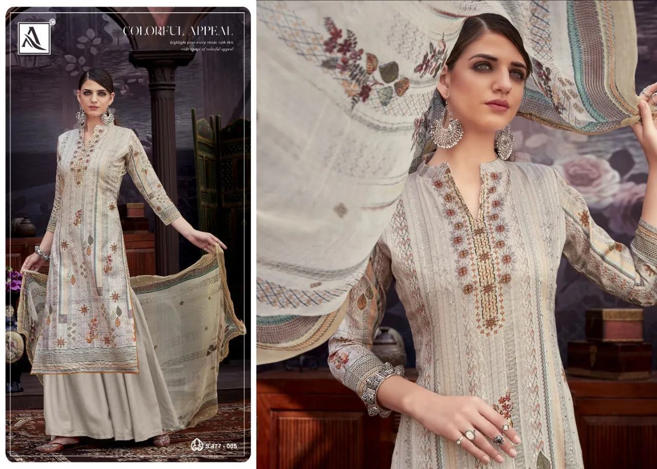 ALOK SUIT SHIYA PURE ZAM DIGITAL PRINTS WITH EMBROIDERY SALWAR SUIT