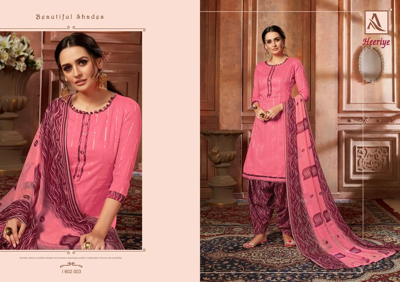 Alok Suits Heeriye Jacquard Cotton Fancy Work Salwar Suits