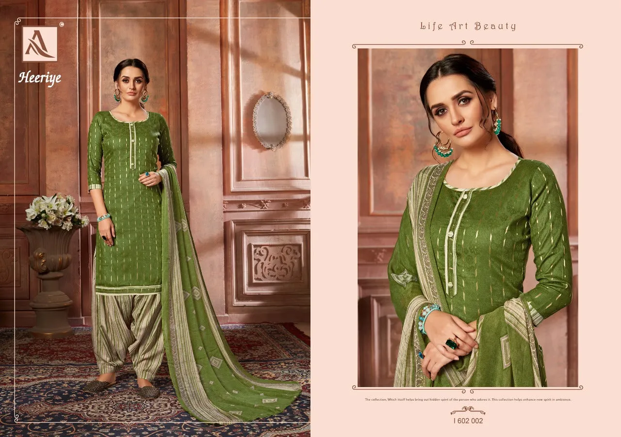 Alok Suits Heeriye Jacquard Cotton Fancy Work Salwar Suits