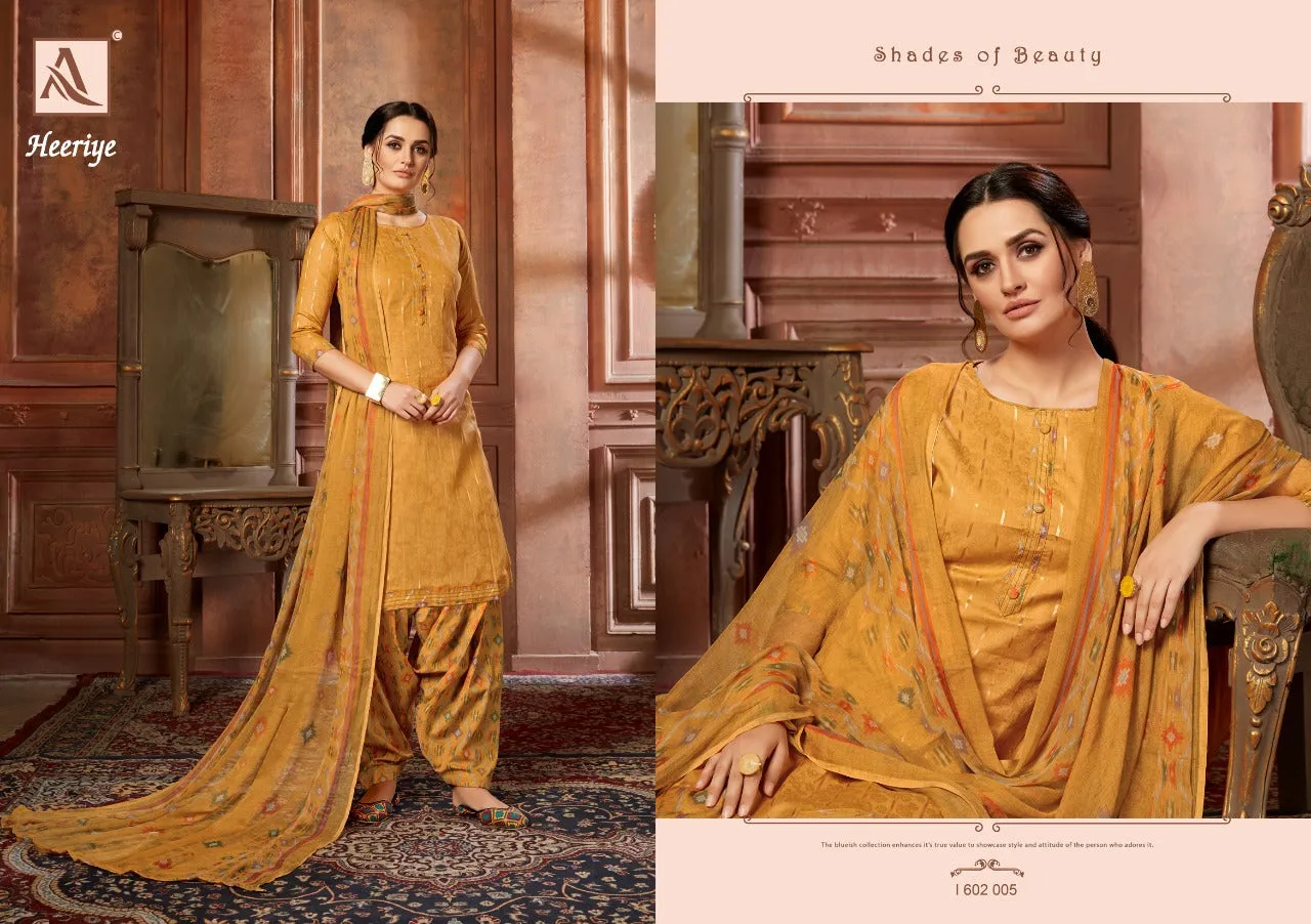 Alok Suits Heeriye Jacquard Cotton Fancy Work Salwar Suits