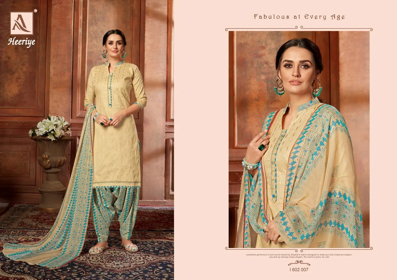 Alok Suits Heeriye Jacquard Cotton Fancy Work Salwar Suits