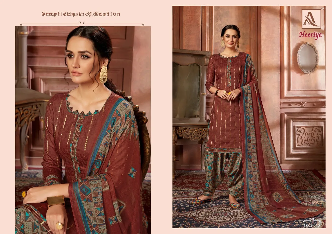 Alok Suits Heeriye Jacquard Cotton Fancy Work Salwar Suits