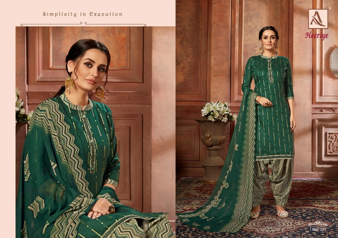 Alok Suits Heeriye Jacquard Cotton Fancy Work Salwar Suits