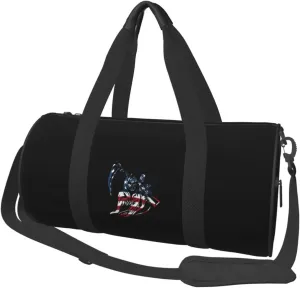 America Patriotic Grim Reaper Convertible Garment Bag with Shoulder Strap, Carry on Garment Duffel Bag for Men Women - Rolling Foldable for Travel Luggage Bags (Black)