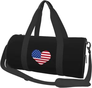 American Flag Convertible Garment Bag with Shoulder Strap, Carry on Garment Duffel Bag for Men Women - Rolling Foldable for Travel Luggage Bags (Black)