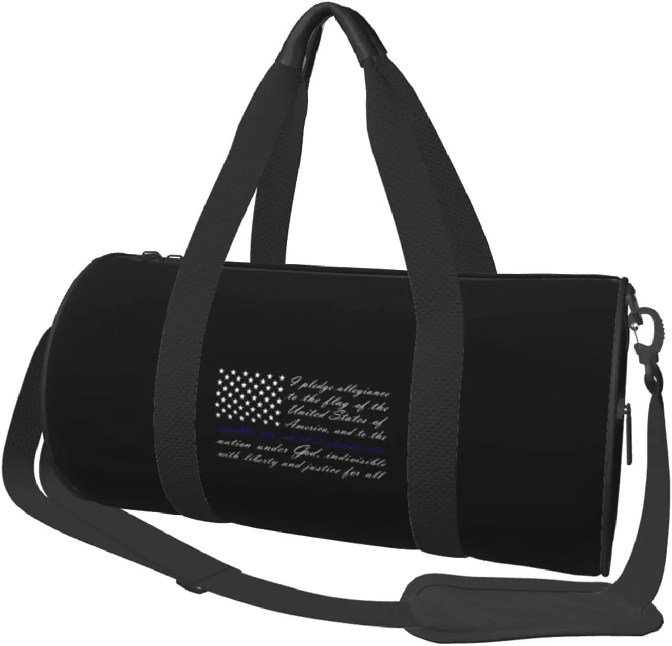 American Flag Pledge of Allegiance Convertible Garment Bag with Shoulder Strap, Carry on Garment Duffel Bag for Men Women - Rolling Foldable for Travel Luggage Bags (Black)