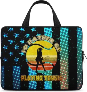 American Flag Vintage Tennis Laptop Bag Laptop Case Computer Messenger Bag with Adjustable Shoulder Strap