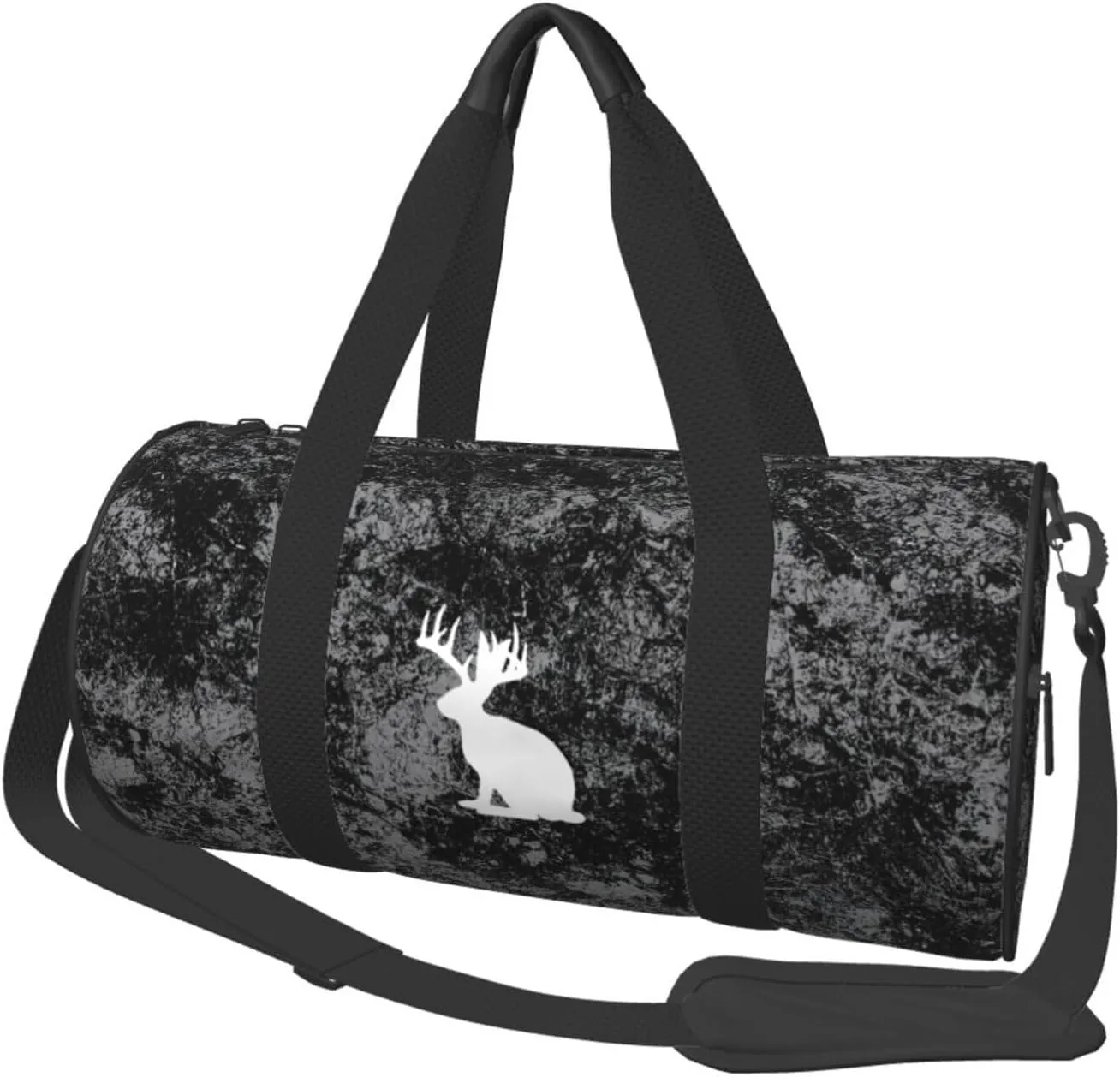 Antlers Rabbits Convertible Garment Bag with Shoulder Strap, Carry on Garment Duffel Bag for Men Women - Rolling Foldable for Travel Luggage Bags (Black)