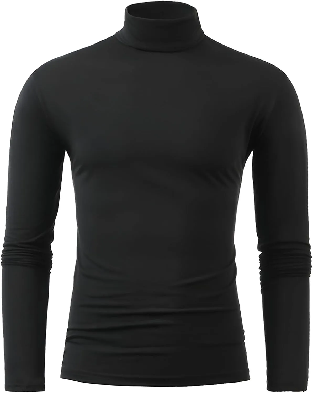 ANUFER Mens 3 Pack Long Sleeve Compression Shirts - Sports Running Base Layer Tops - Thermal Mock Neck Undershirts