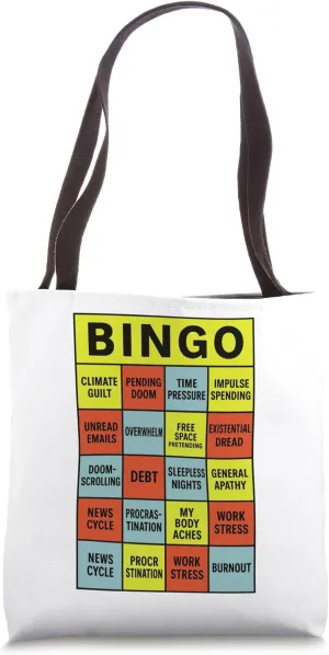 Anxiety Bingo Tote Bag