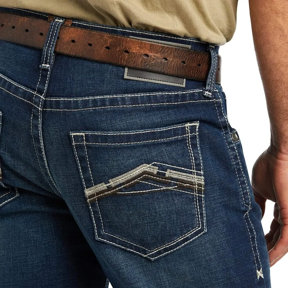 ARIAT Men's M5 Straight Stretch Remming Stackable Straight Leg Jean