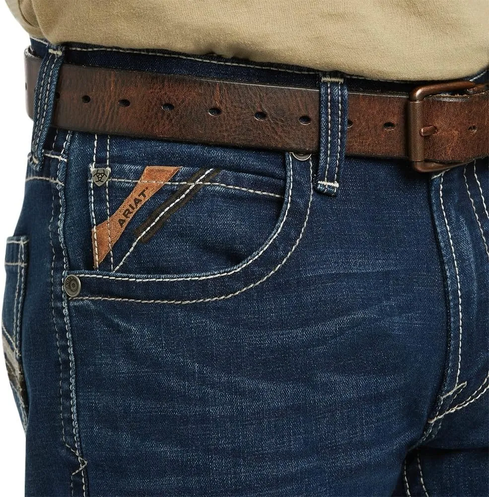 ARIAT Men's M5 Straight Stretch Remming Stackable Straight Leg Jean