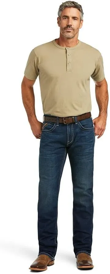 ARIAT Men's M5 Straight Stretch Remming Stackable Straight Leg Jean