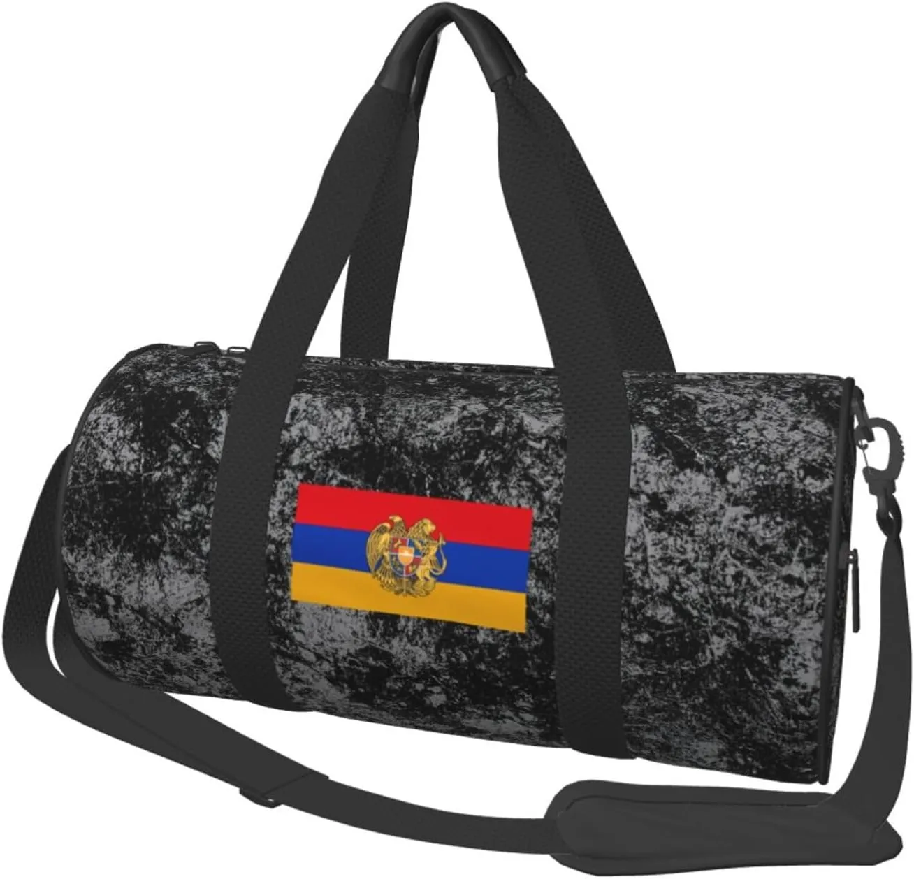 Armenian Coat of Arms Convertible Garment Bag with Shoulder Strap, Carry on Garment Duffel Bag for Men Women - Rolling Foldable for Travel Luggage Bags (Black)