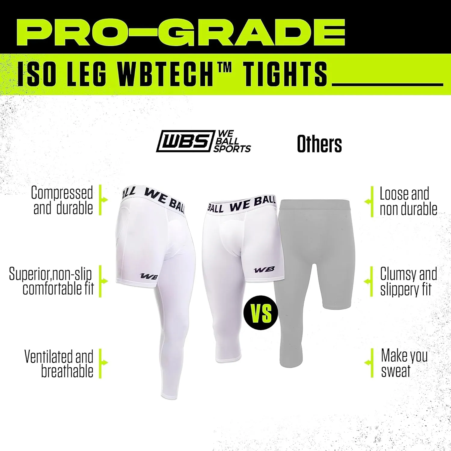 Athletic Compression Tights | Men's Single Leg Sports Tights | One Leg Compression Base Layer Leggings for Men