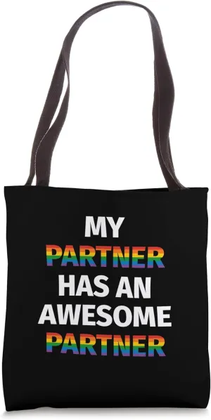 Awesome Partner Design - Rainbow Colors Pride Design Tote Bag
