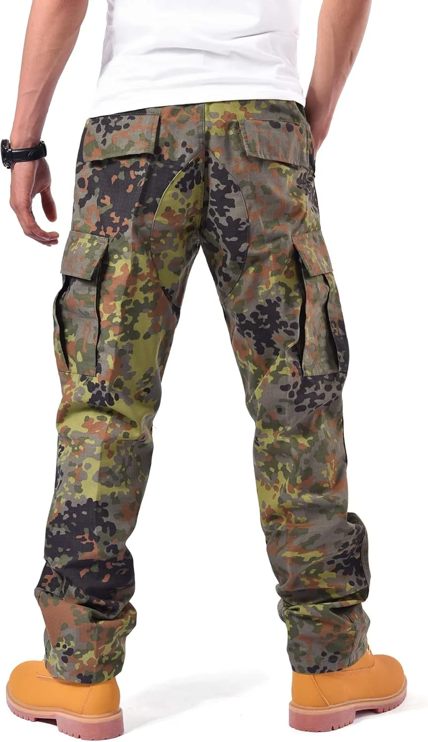 BACKBONE Mens Casual Street Fashion Camo Cargo Pants Army Combat Military BDU Pants Work Hunt Pants