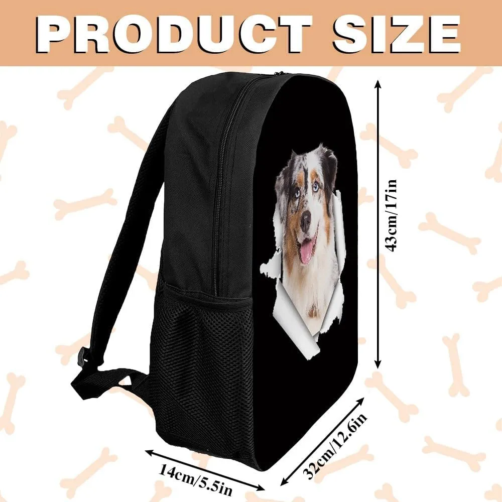 Basset Hound Backpack Daypack Lovely Dog Print Bookbag Laptop Bag For Work Travel Hiking 17 Inch Black Lightweight Style 1