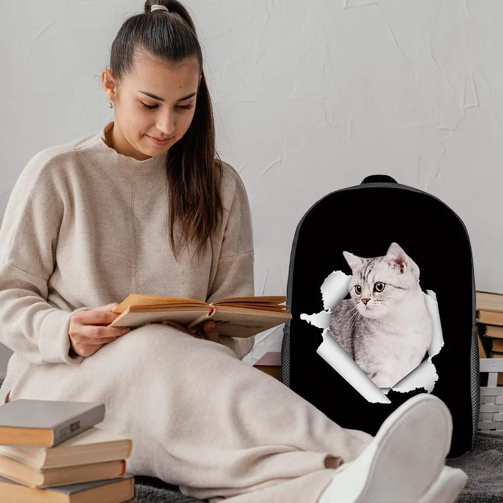 Basset Hound Backpack Daypack Lovely Dog Print Bookbag Laptop Bag For Work Travel Hiking 17 Inch Black Lightweight Style 1