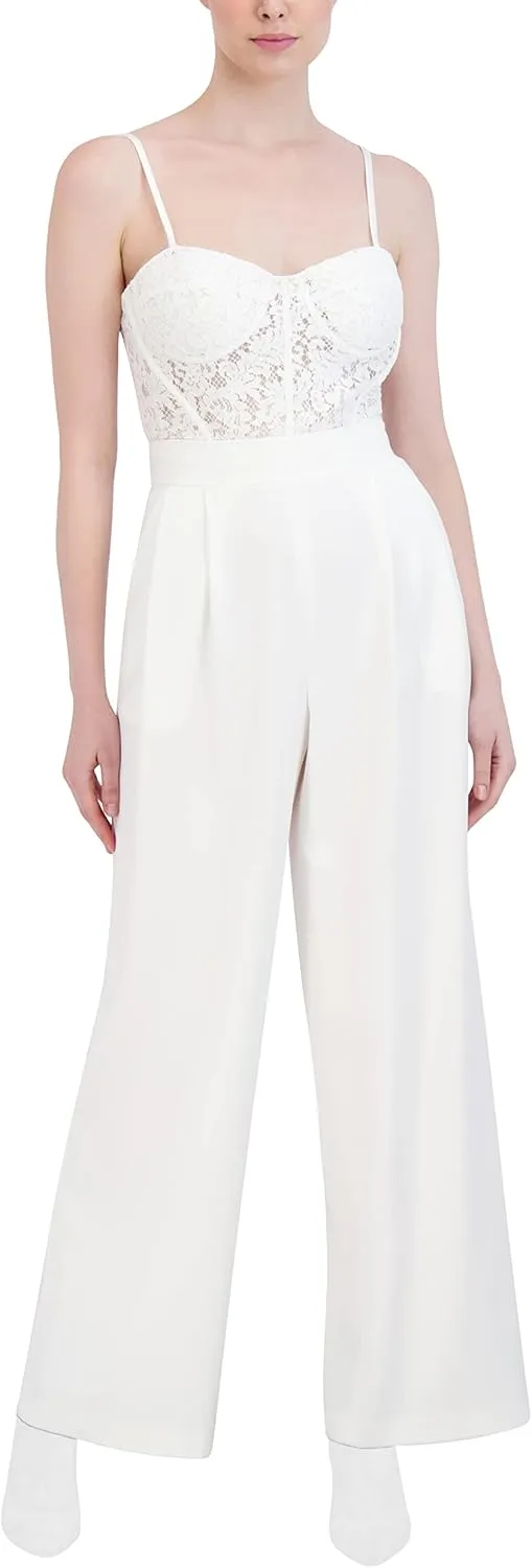 BCBGMAXAZRIA Women's High Waisted Wide Leg Pant Belt Loop Pleated Trouser