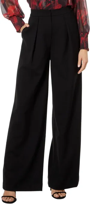 BCBGMAXAZRIA Women's High Waisted Wide Leg Zipper Pant