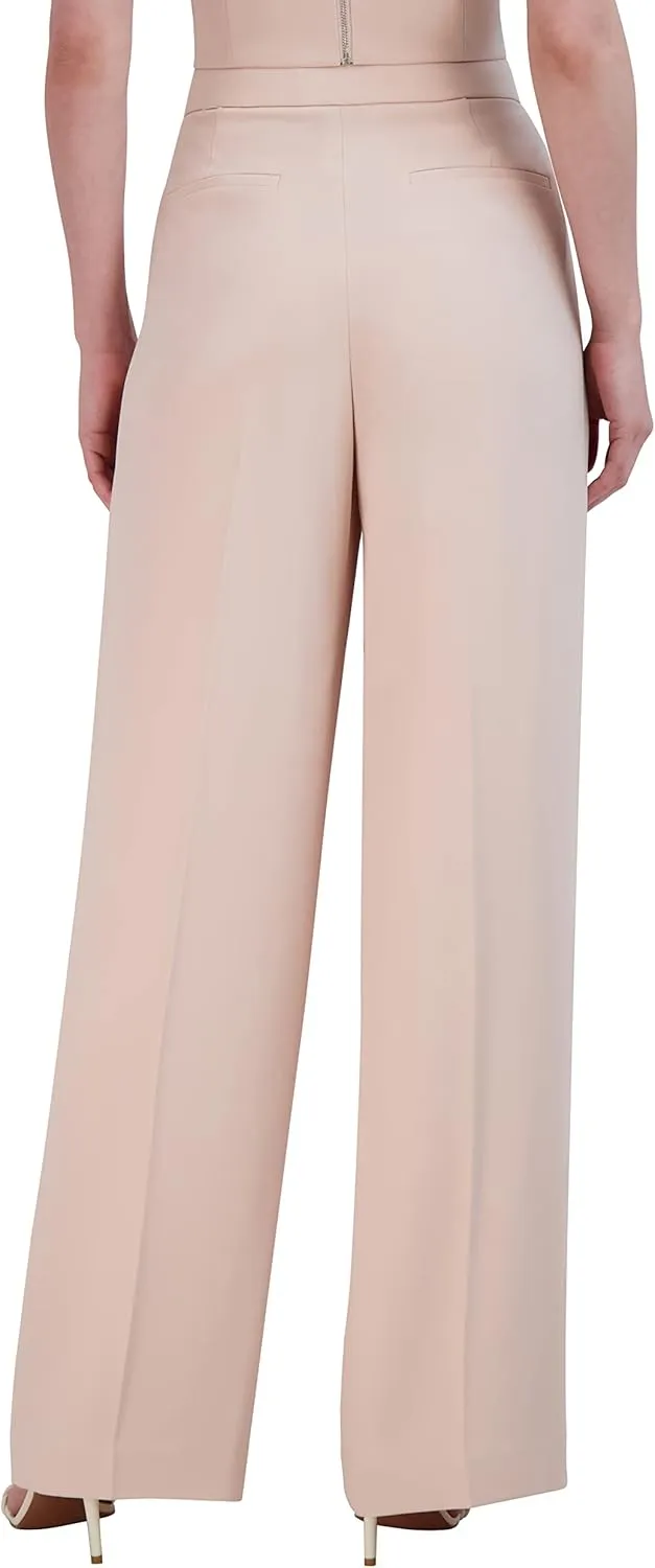 BCBGMAXAZRIA Women's Wide Leg Pants with Pleats
