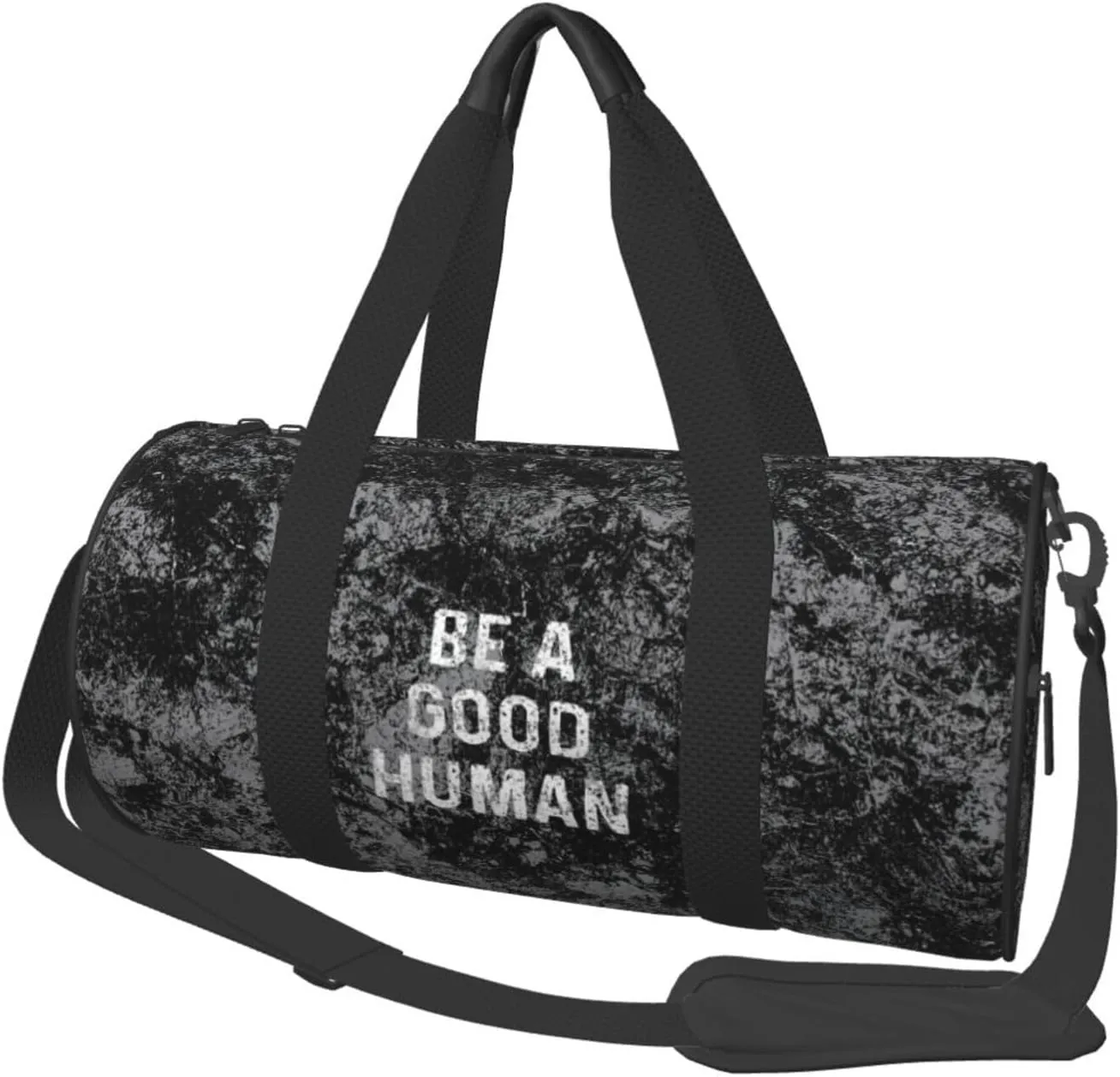 Be A Good Human Convertible Garment Bag with Shoulder Strap, Carry on Garment Duffel Bag for Men Women - Rolling Foldable for Travel Luggage Bags (Black)
