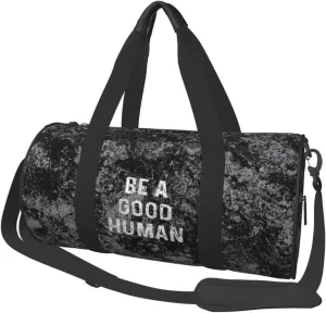 Be A Good Human Convertible Garment Bag with Shoulder Strap, Carry on Garment Duffel Bag for Men Women - Rolling Foldable for Travel Luggage Bags (Black)