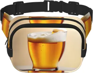 Beer foam print Womens Fanny Pack Everyday Hip Pouch Waist Bag for Travel Outdoor Running Hunting for Adult