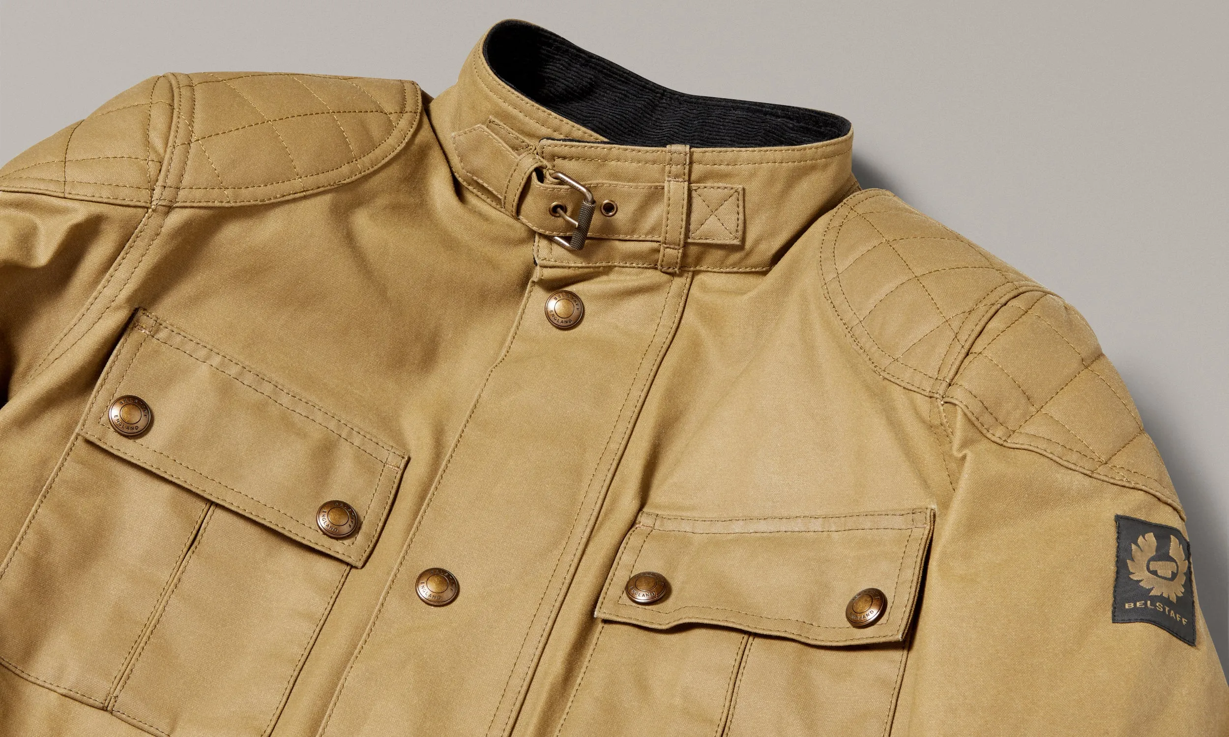 Belstaff Brooklands Men's Waxed Cotton Jacket Ultracore 8oz - Sand