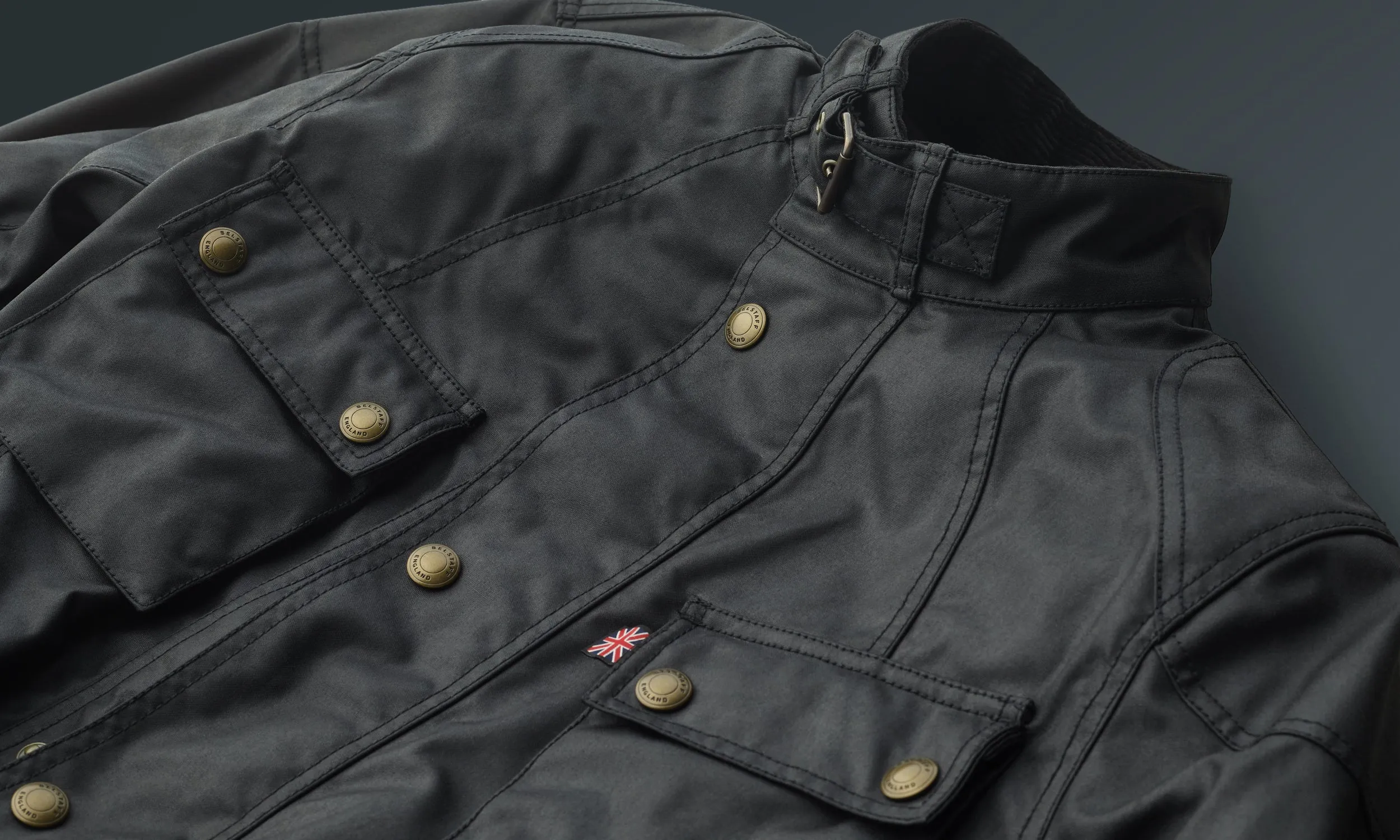 Belstaff Crosby Men's Waxed Cotton Jacket TechWax 8oz AA - Black