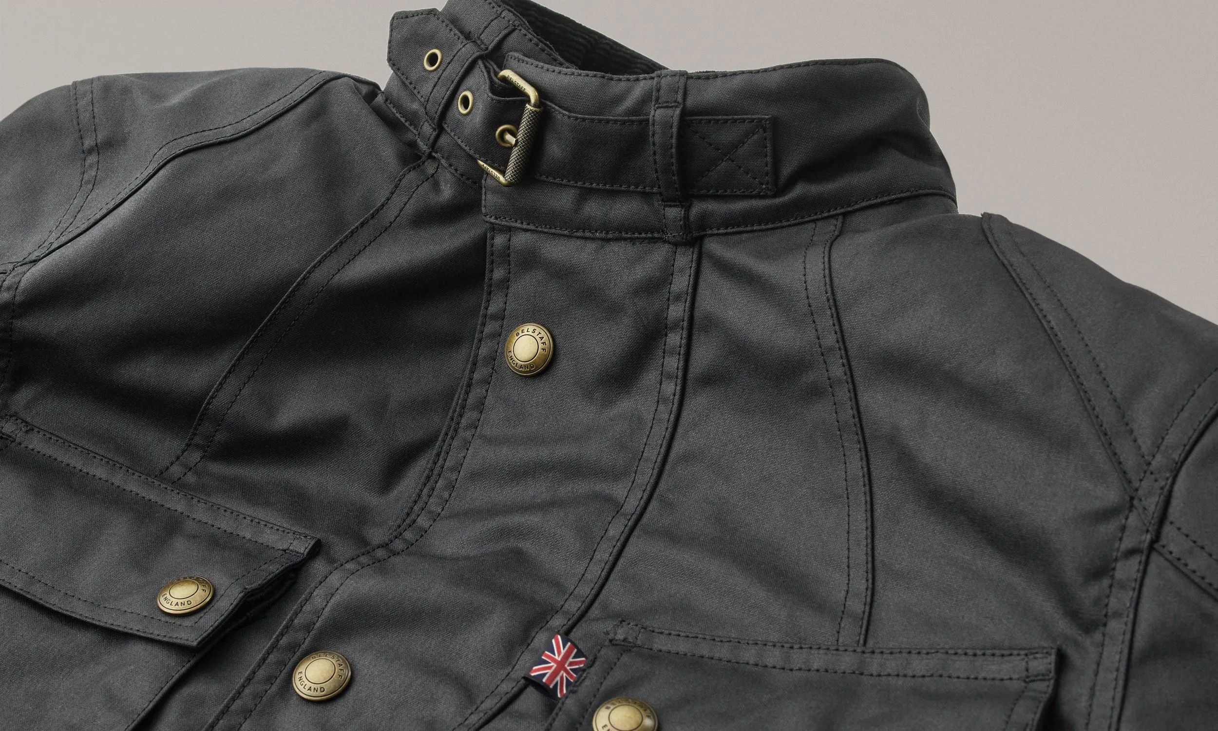 Belstaff Crosby Men's Waxed Cotton Jacket TechWax 8oz AA - Black