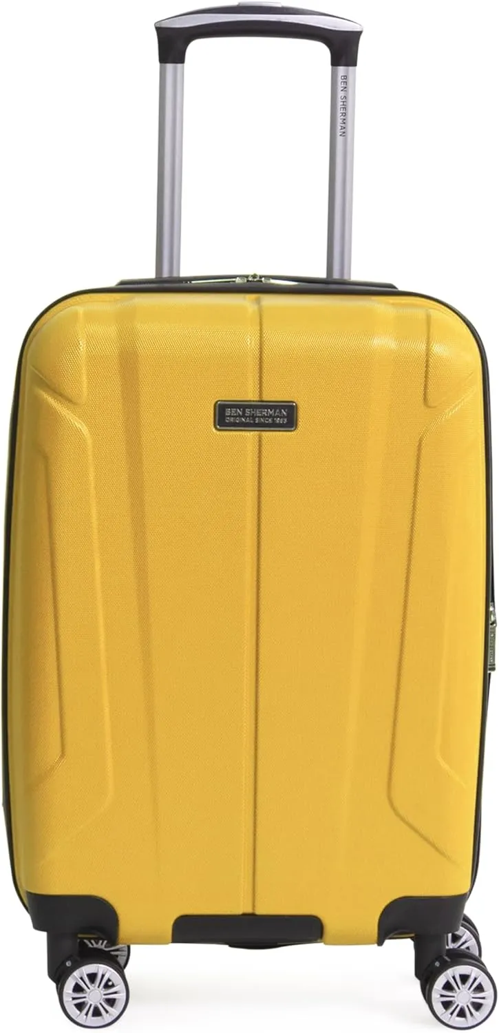 Ben Sherman Derby Spinner Travel Upright Luggage, Mustard, 3-Piece Set (20"/24"/28")