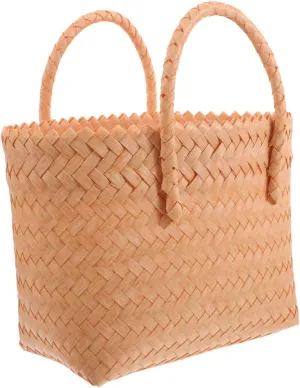 BESPORTBLE Elegant Plastic Beach Bag Woven Tote for Shopping and Travel Large Capacity Picnic Storage Bag