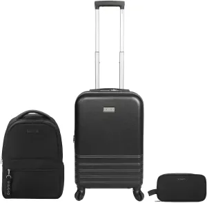 Bioworld Viggio 3-Piece Black Luggage Set
