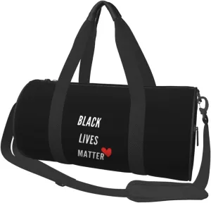 Black Lives Matter with A Heart Convertible Garment Bag with Shoulder Strap, Carry on Garment Duffel Bag for Men Women - Rolling Foldable for Travel Luggage Bags (Black)