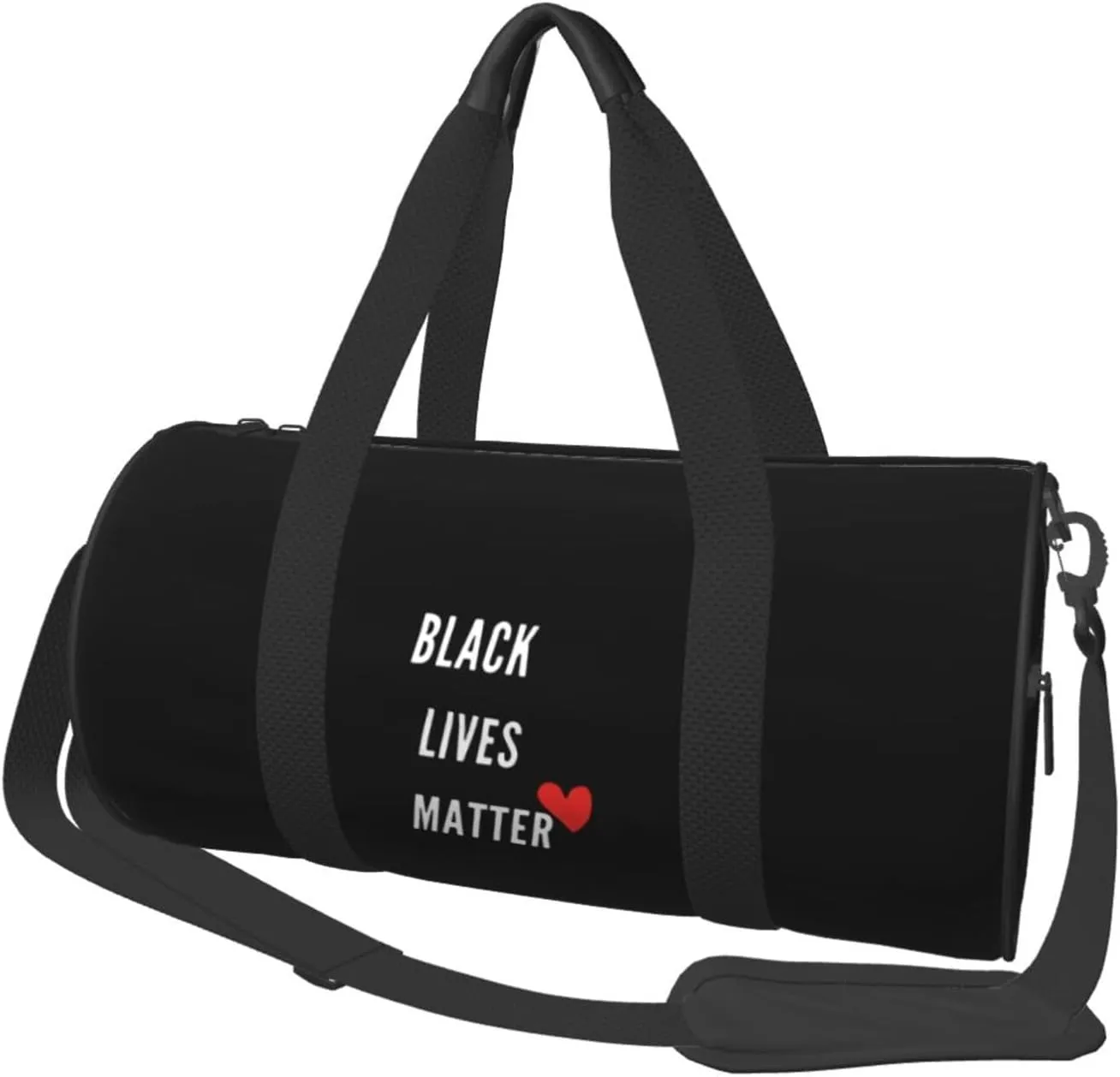 Black Lives Matter with A Heart Convertible Garment Bag with Shoulder Strap, Carry on Garment Duffel Bag for Men Women - Rolling Foldable for Travel Luggage Bags (Black)