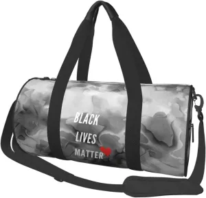 Black Lives Matter with A Heart Convertible Garment Bag with Shoulder Strap, Carry on Garment Duffel Bag for Men Women - Rolling Foldable for Travel Luggage Bags (Black)