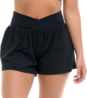 Body Glove Women's Standard Cozumel Solid 1.5" Vapor Boardshort with Knitted Waistband
